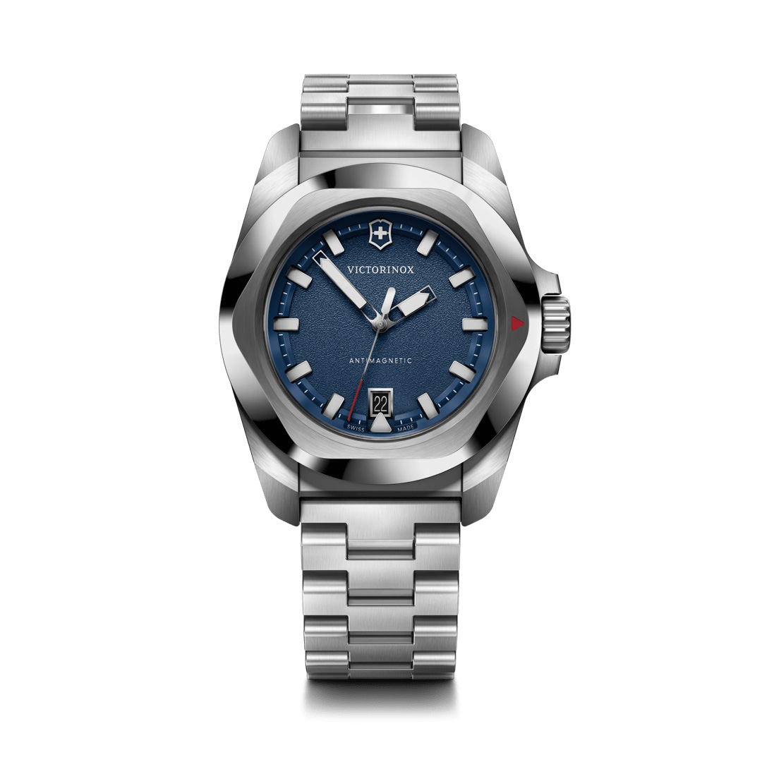 ®️ Victorinox I.N.O.X Quartz Black Dial Stainless Steel Watch 41mm