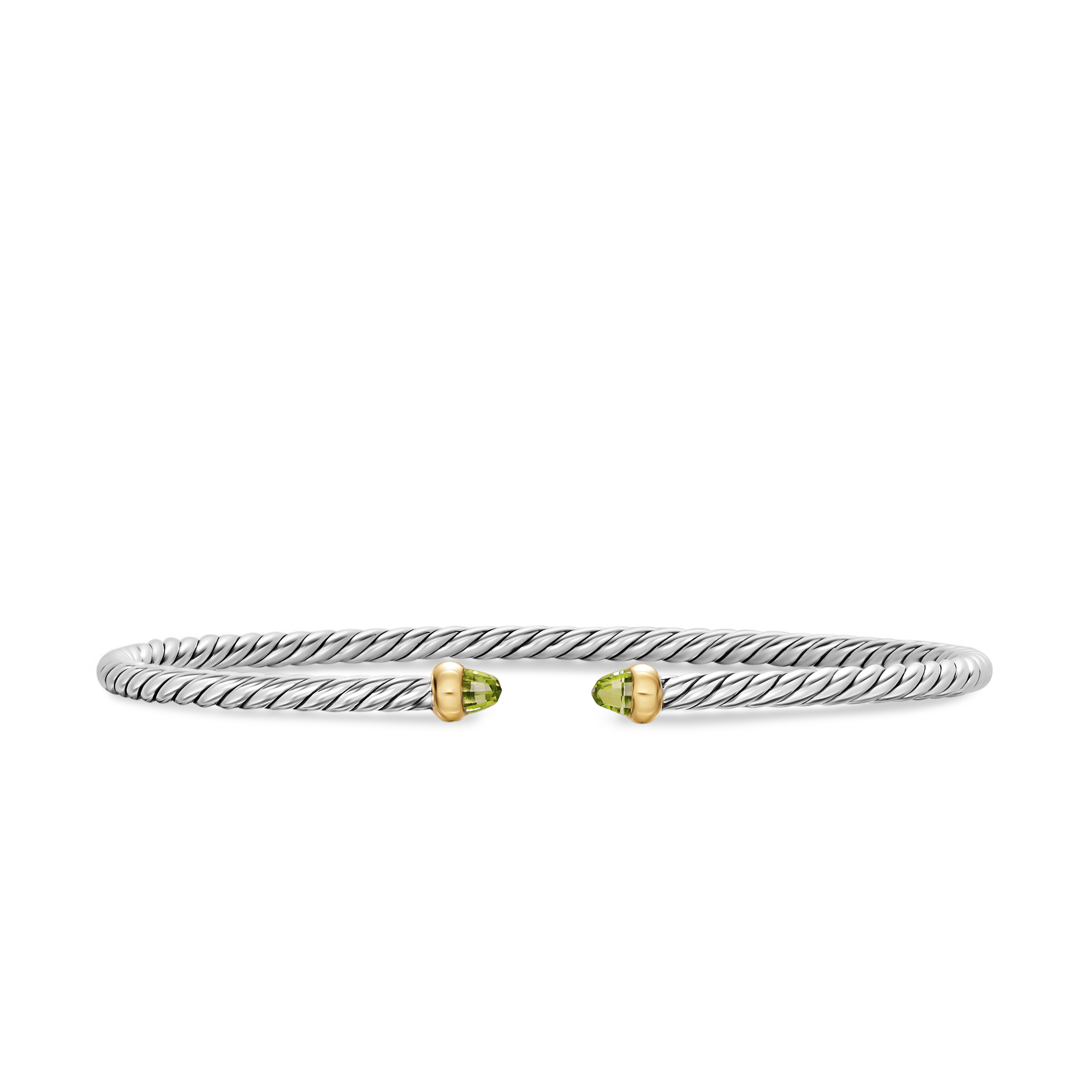 David Yurman Micro Cable Flex Bracelet in Silver and Gold with