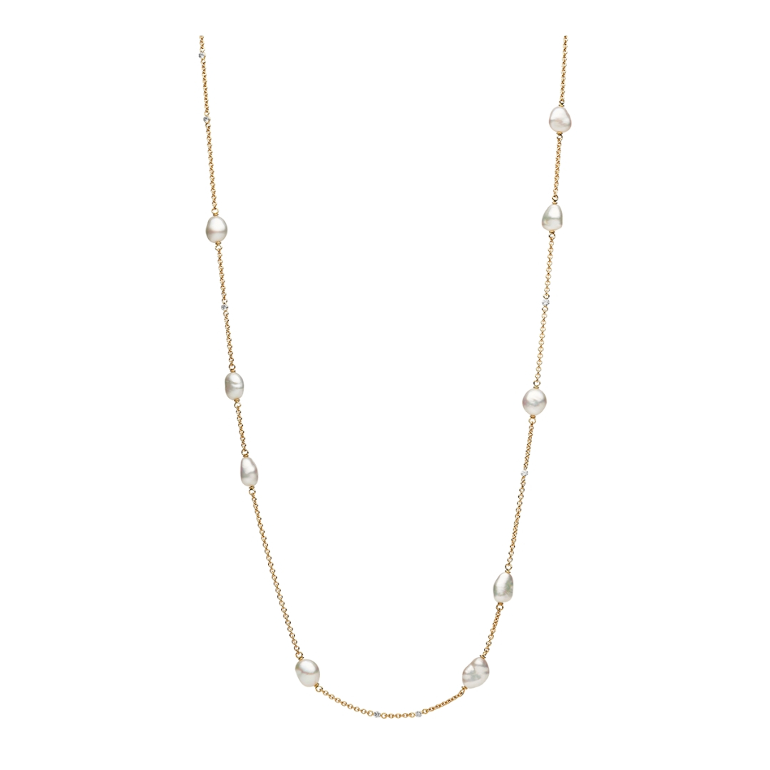 Paspaley Keshi Pearl Long Chain Necklace | LMFJ