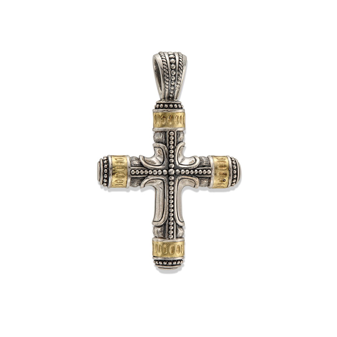Konstantino Phidias Silver and Bronze Cross Pendant | LMFJ
