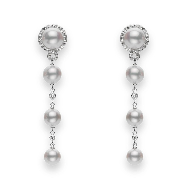 Mikimoto Petit Soleil Akoya Cultured Pearl Drop Earrings | LMFJ
