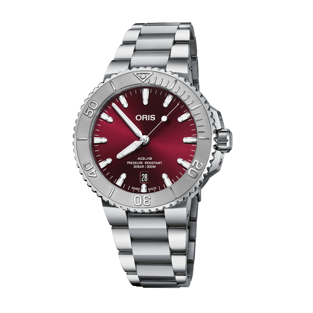 Oris Aquis Date Relief with Red Dial, 41.5mm | LMFJ