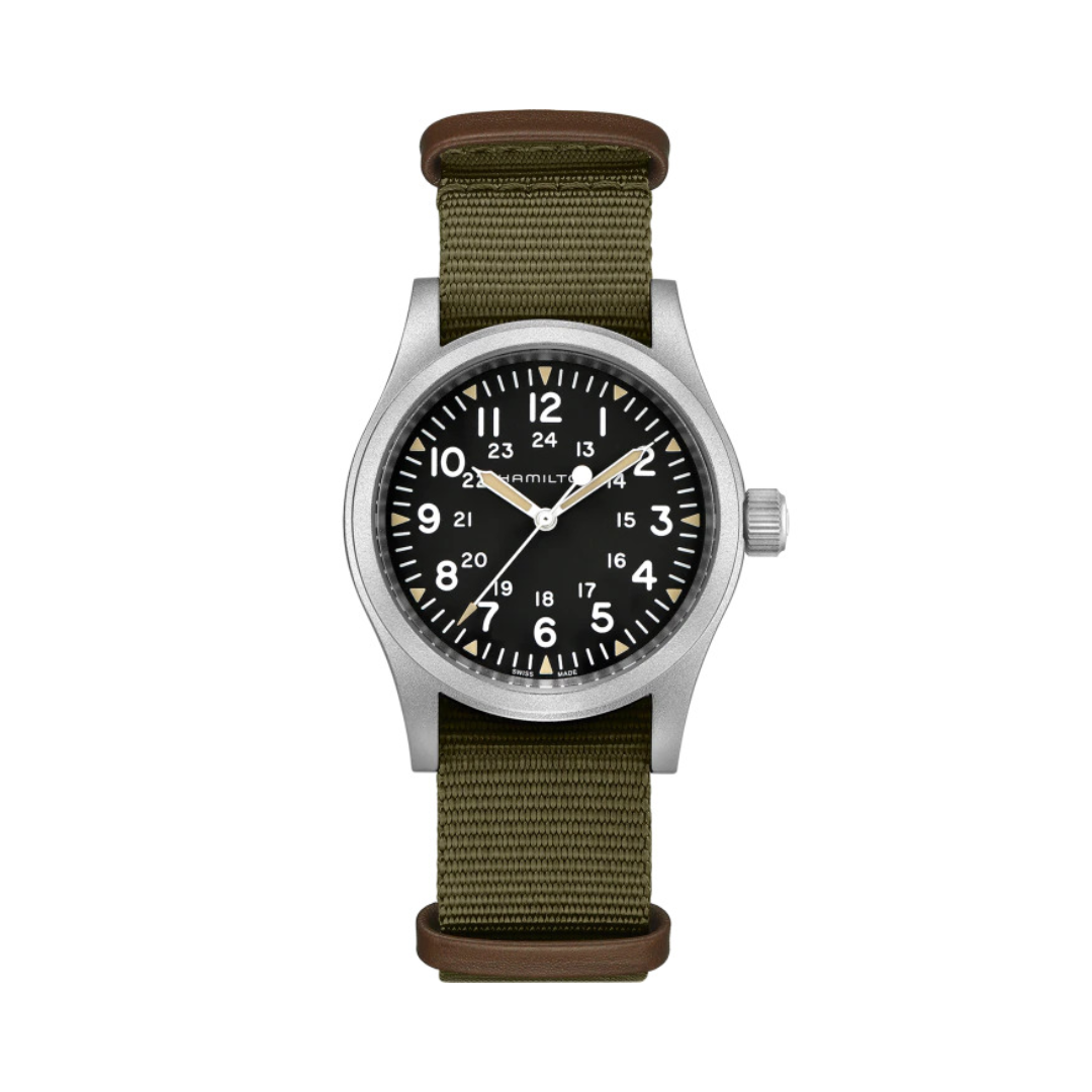 Hamilton Khaki Field Mechanical Watch with Black Strap, 38mm | Lee 