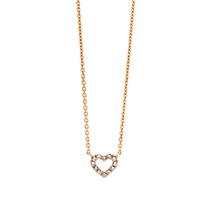 ネックレス・ペンダント Mini Volume Heart Necklace #5871 FOUNDRAE Mini Heart Love Token 18-karat gold and enamel