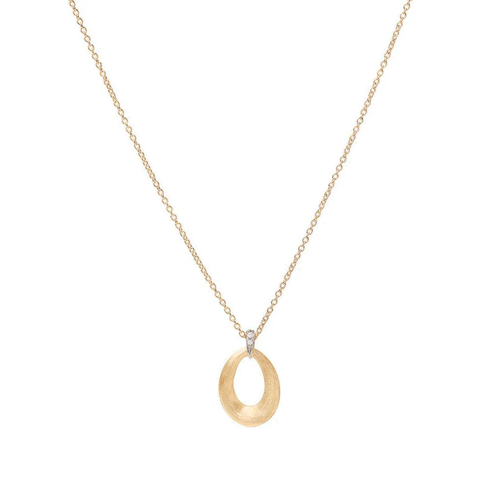 Marco Bicego Lucia Gold and Diamond Loop Pendant Necklace | LMFJ