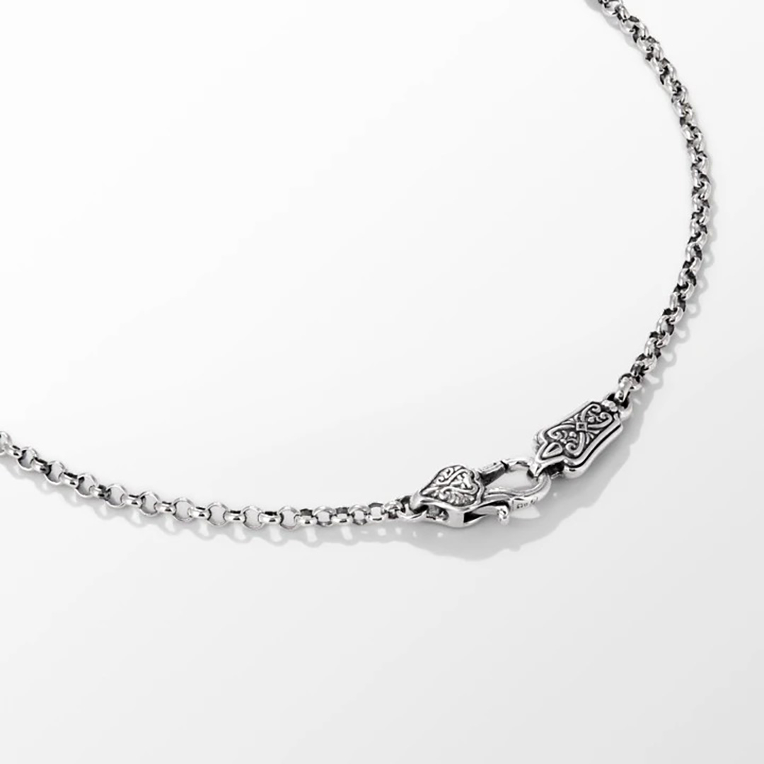 Konstantino Kyma Nightfall Cross Necklace with Blue Topaz | LMFJ