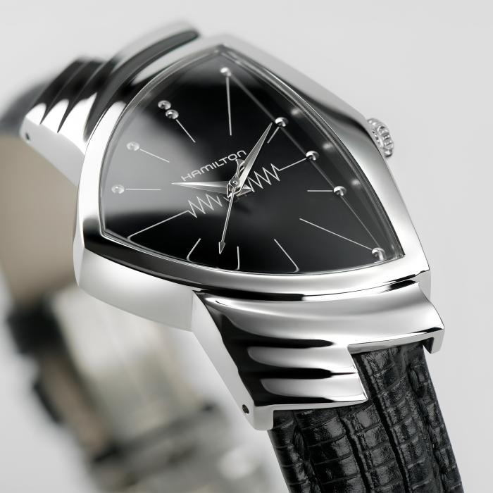 Hamilton Ventura Quartz Watch with Black Dial | LMFJ