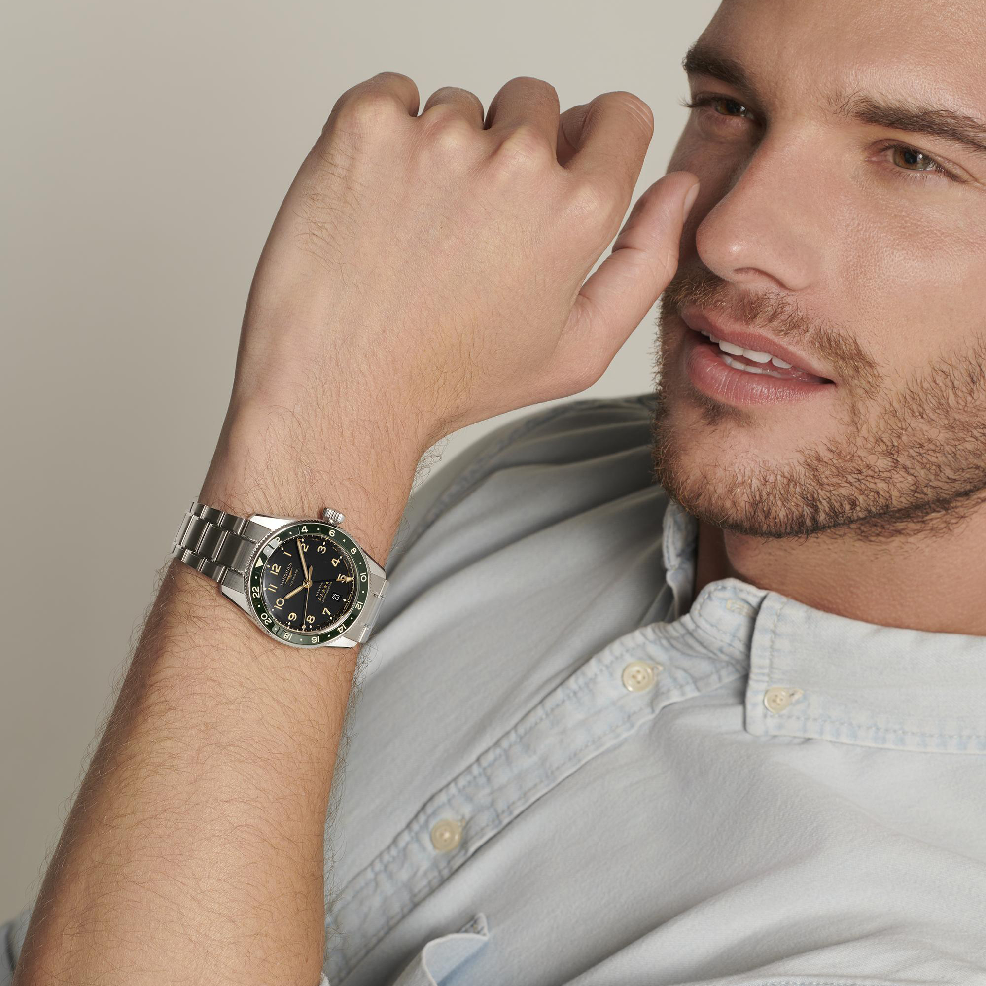 Longines 39mm Spirit Zulu Time with Anthracite Dial and Steel