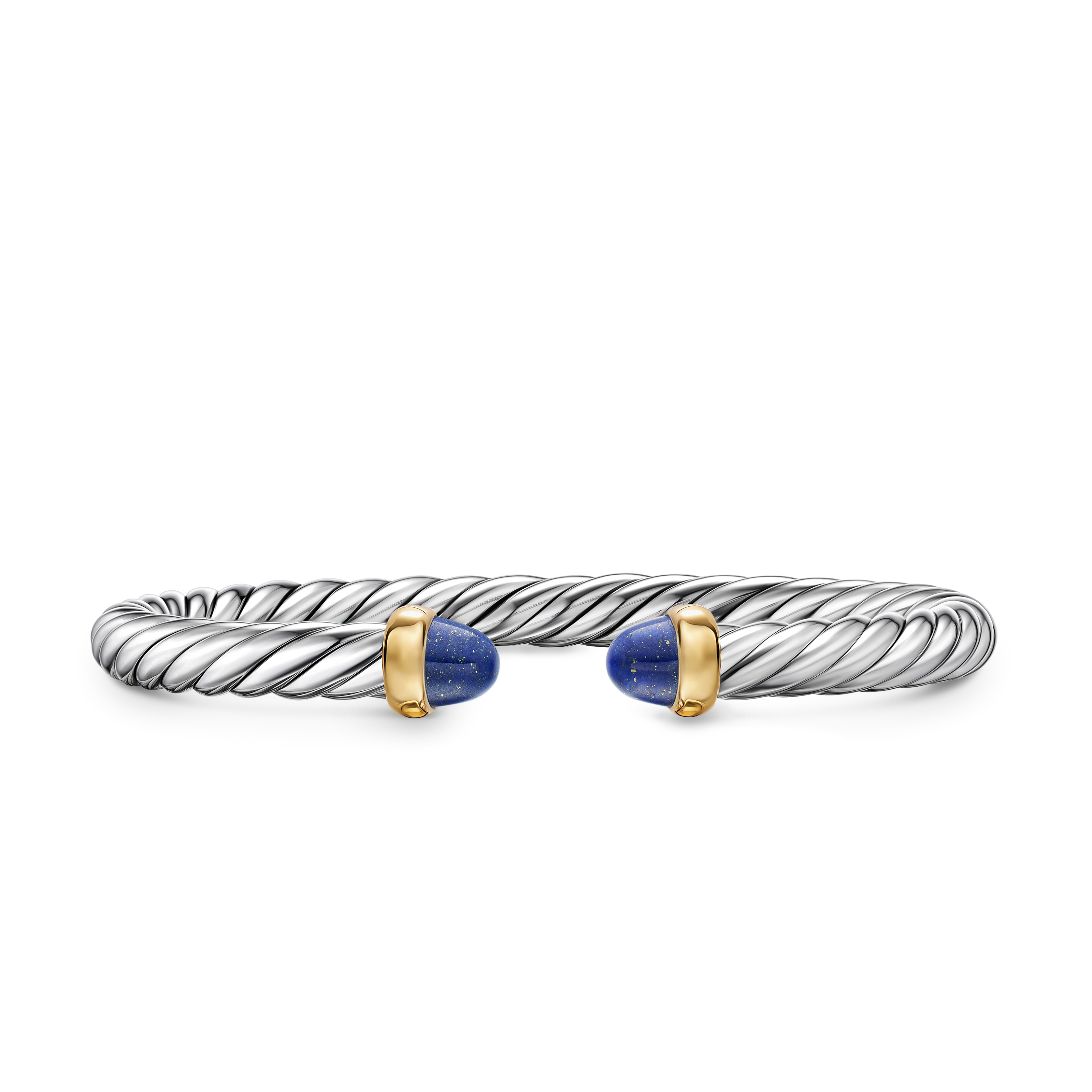 David Yurman Cable Flex 6mm Lapis Bracelet in Silver and Gold | LMFJ