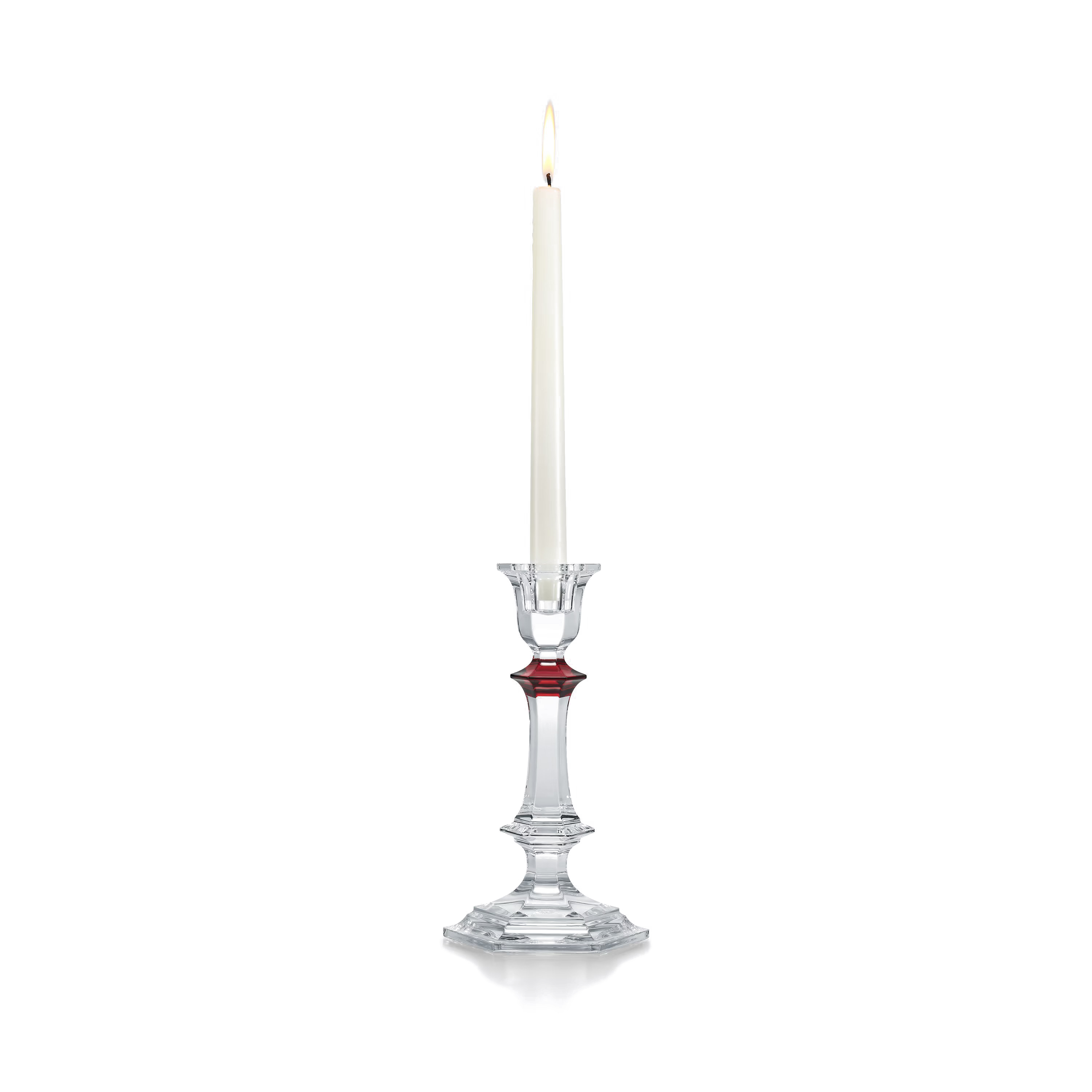 Baccarat Harcourt Candlestick with Red Knob | LMFJ
