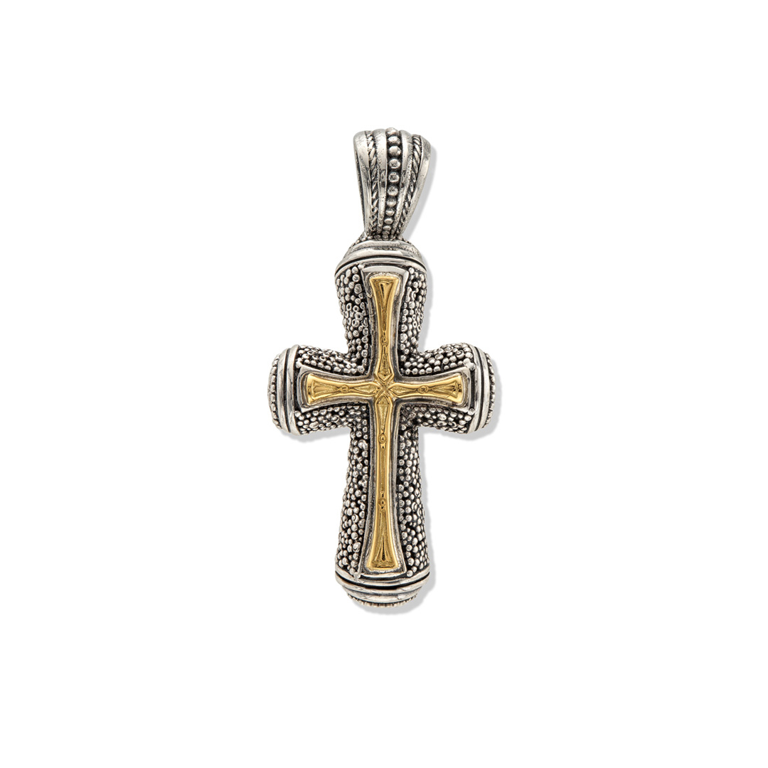 Konstantino Stavros Silver and Gold Cross Pendant | LMFJ