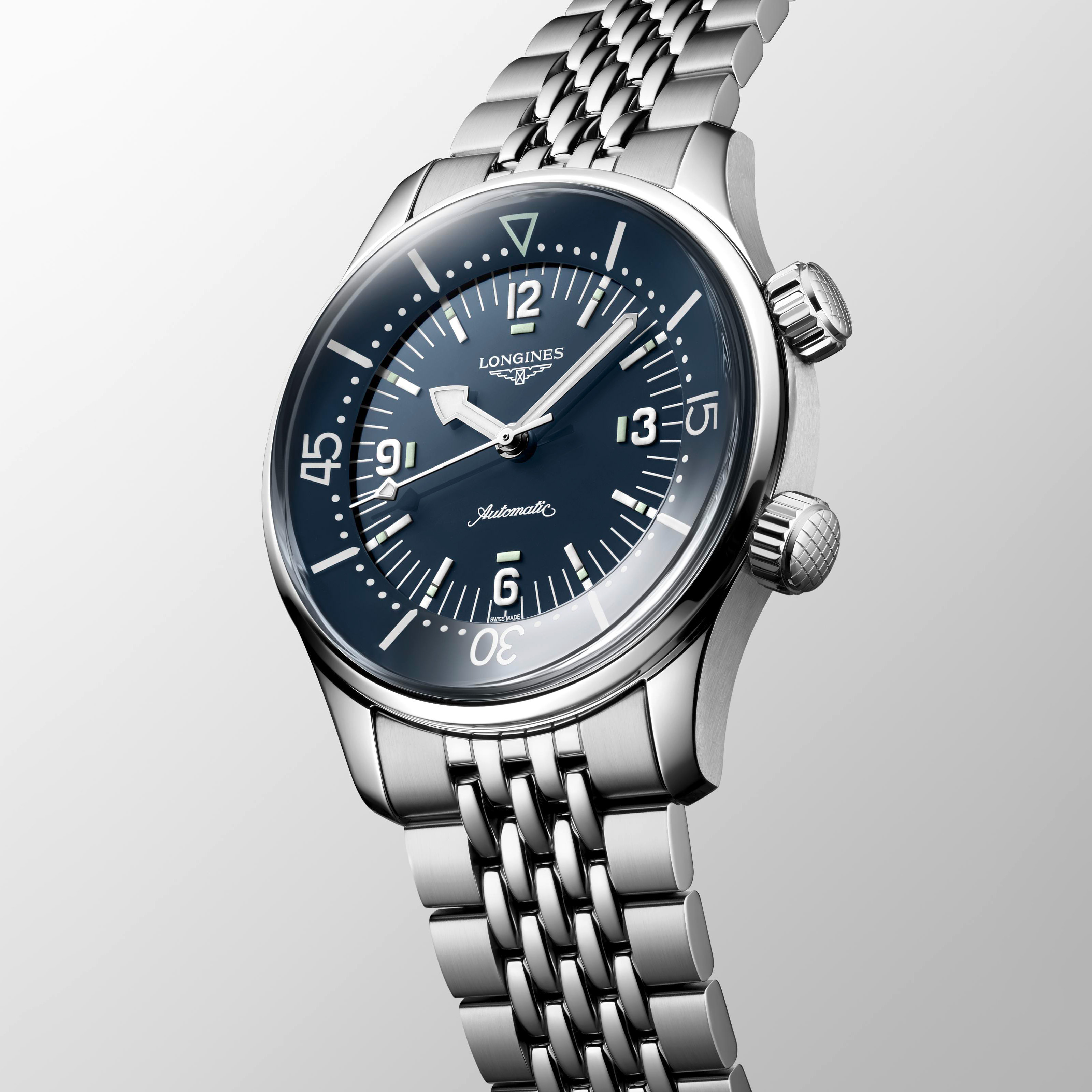 Longines Legend Diver Bronze with Green Dial and Leather Strap | LMFJ