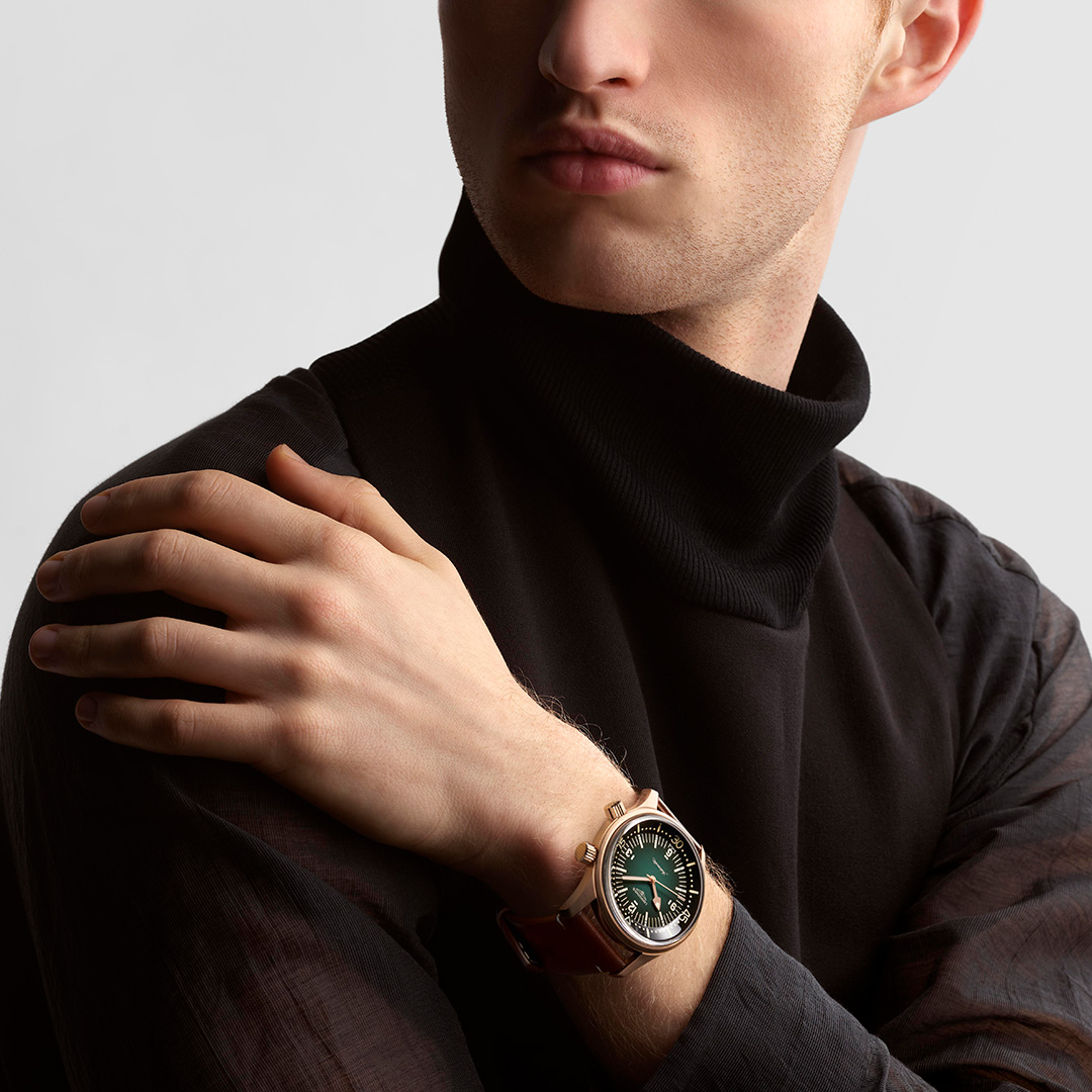 Longines Legend Diver Bronze with Green Dial and Leather Strap | LMFJ